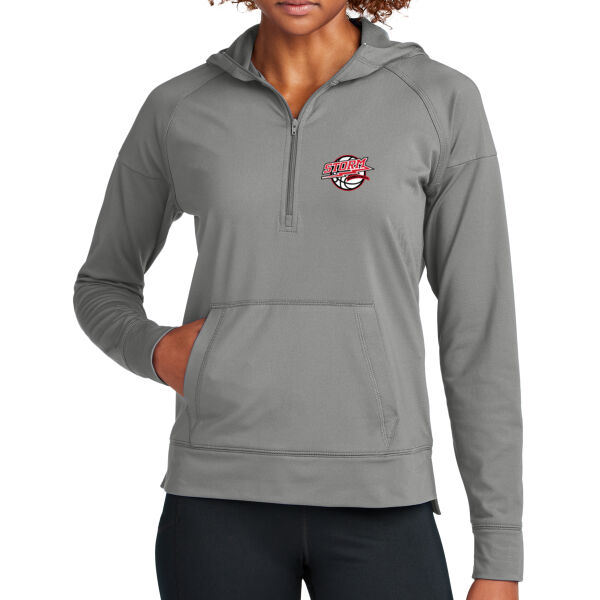 AZ Storm Ladies Sport Wick Stretch 1/2 Zip Hoodie Thumbnail